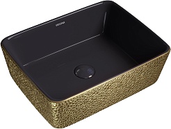 Grossman Раковина накладная Color 48 GR-3016GBL золото/черная – фотография-1